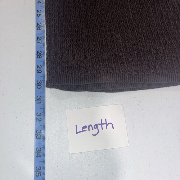 Land's End Women's Brown Turtleneck Tunic Dress 2X 3/4 Sleeves Cozy Casual Cable - Picture 5 of 10